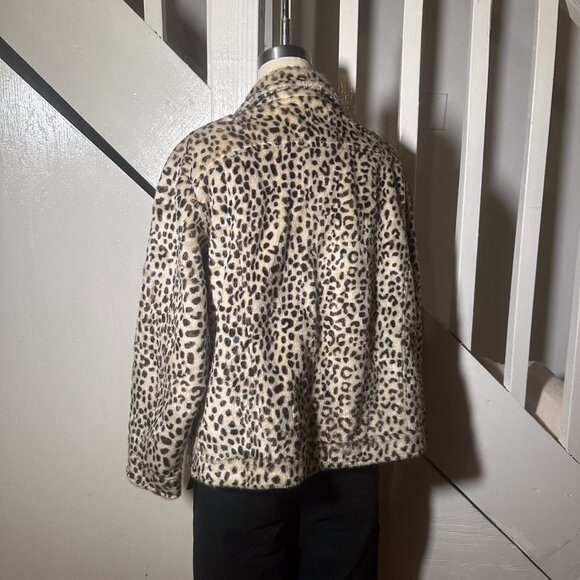 H&M Faux Fur Leopard Print Jacket • Size M - Picture 3 of 4
